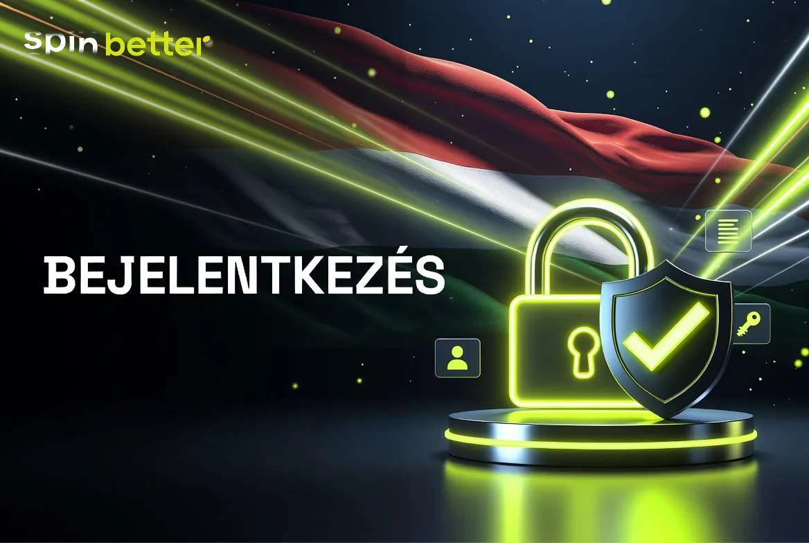 SpinBetter belépési képernyő a kaszinó magyar felületén