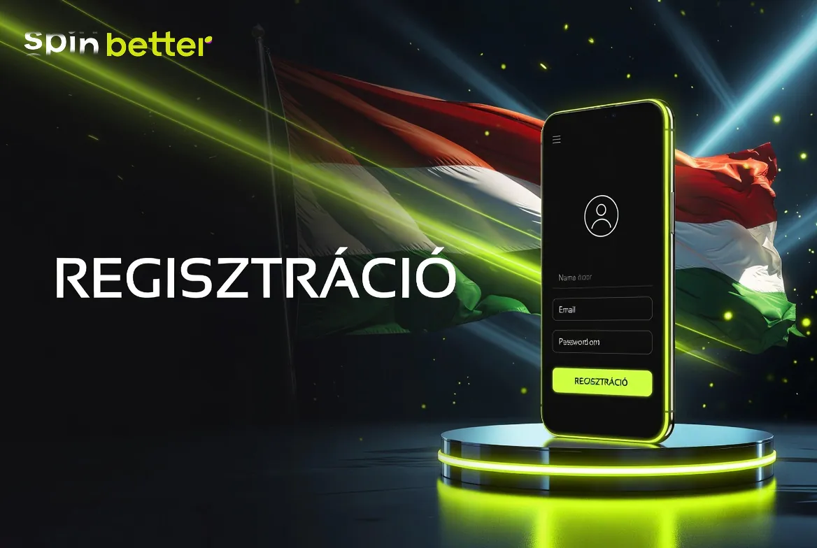 SpinBetter regisztrációs űrlap a kaszinó magyar felületén